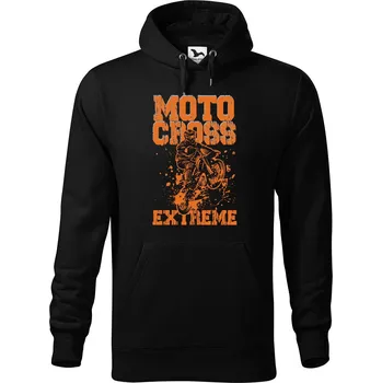 Pánská mikina DOBRÝ TRIKO Pánská mikina s potiskem Motocross Velikost pánské mikiny: 5XL, Barva: Černá
