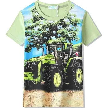 Chlapecké tričko CHLAPECKÉ TRIČKO S TRAKTOREM FC0372 VELIKOSTI 98-128 Velikost: 98, Barva: Zelinkavá
