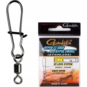 Obratlík s karabinkou Gamakatsu HYPER EZ SNAP WITH HYPER SWIVEL