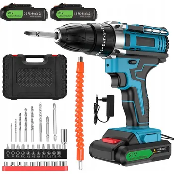 AKU VRTAČKA AKUMULÁTOROVÝ 21V 45Nm KUFR 2AKU SADA BITŮ