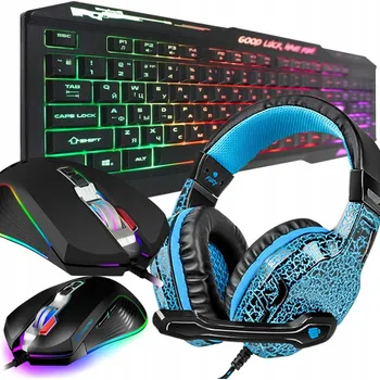 HERNÍ SADA: KLÁVESNICE, MYŠ A SLUCHÁTKA - CYRILICE (RUŠTINA, UKRAJINŠTINA)