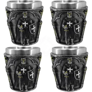 Replika zbraně MystiCalls 4 panákové skleničky 40ml Křižák v černém