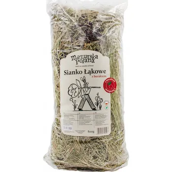 Krmivo pro hlodavce Mazurska Polana Luční seno s červenou řepou 800g Přírodní seno pro hlodavce