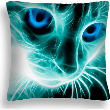 Polštář POLŠTÁŘ KOČKA 34 ELECTRIC KOČKA MODRÝ POVLEČENÍ NA POLŠTÁŘEK 70x80