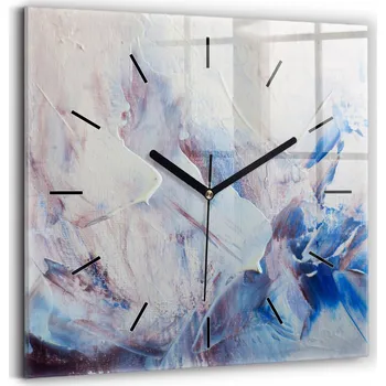 Hodiny Velké čtvercové nástěnné hodiny Abstrakce textura barvy 30x30 cm