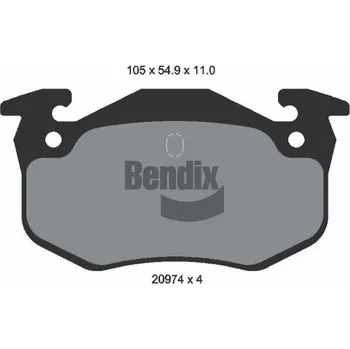 Brzdová destička Sada brzdových destiček, kotoučová brzda BENDIX Braking BPD1103