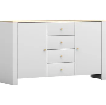 Ložnicová sestava Komoda 2D4S AGAWA 06, Bílá/Dub Hikora