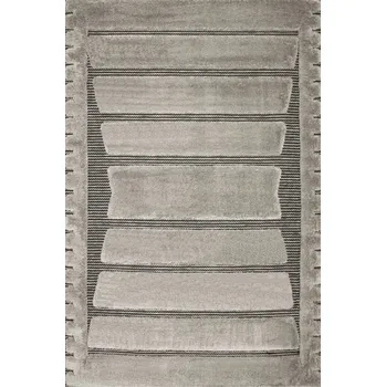 Koberec KOBEREC ŠEDÝ ČERNÝ ELEGANTNÍ SHAGGY MODERNÍ DO OBÝVÁKU LULA 200x290 cm