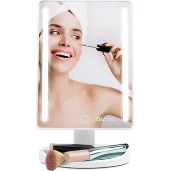 Kosmetické zrcátko PODSVÍCENÉ LED KOSMETICKÉ ZRCÁTKO NA MAKE-UP STOJÍCÍ USB GIRMI BE04