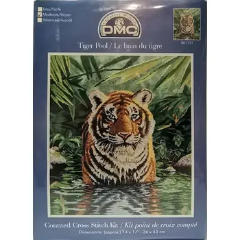 Vyšívací vzor DMC BK1151 Tygr ve vodě 36 x 43 cm Tygr ve vodě