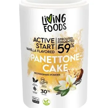 Protein Living Foods Active start Panettone cake protein shake powder s vanilkovou příchutí