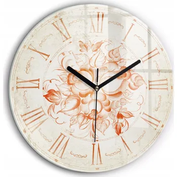 Hodiny Moderní skleněné nástěnné hodiny s potiskem Římský motiv kulatý průměr 60 cm