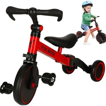 Dětská tříkolka Dětská tříkolka balanční 3v1 s pedály Trike Fix Mini červená