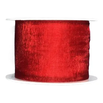 Stuha Stuha organzová červená 40mm x 4m (6,- Kč/m) (Stuha organzová červená, průsvitná)