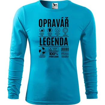 DOBRÝ TRIKO Pánské bavlněné triko Opravář legenda Velikost: 2XL, Barva: Tyrkysová