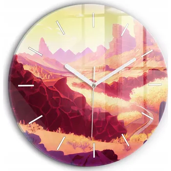 Hodiny Ozdobné nástěnné hodiny s krásnou grafikou: Poušť v Arizoně, kulatý, průměr 30 cm