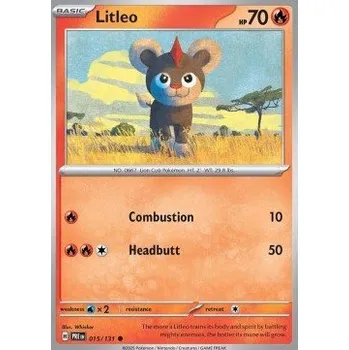 Karetní hra Pokémon PRE 015/131 Litleo - Prismatic Evolutions Stav: Near Mint, Verze: POKÉBALL REVERSE HOLO