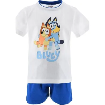 Chlapecké pyžamo Bílo-modré dětské krátké pyžamo Bluey Velikost: 116