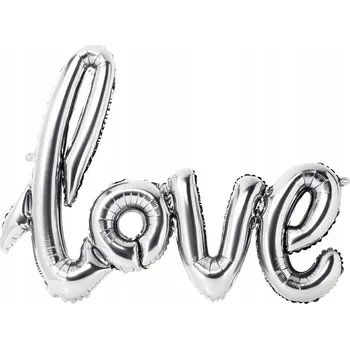 Balónek Balón LOVE Spojený STŘÍBRNÝ 100cm NÁPIS láska Valentýn Svatba