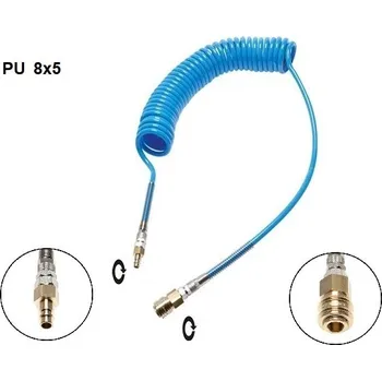 Zahradní hadice PU KROUCENÁ HADICE KR08/ES - 10 Bar hadice 8x5 s otoč. koncovky, délka 6 m (-20/+60°C)