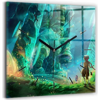 Hodiny Foto Hodiny Skleněné Nástěnné Do Moderních Interiérů Děti v lese 30x30 cm