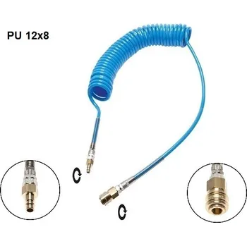 Zahradní hadice PU KROUCENÁ HADICE KR12/ES - hadice 10 Bar, 12x8 s otoč. koncovky, délka 3 m (-20/+60°C)