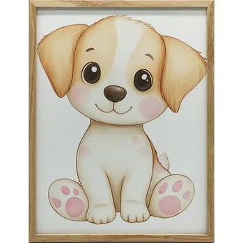 Plakát Plakát štěně v bílém NÁSTĚNNÝ PLAKÁT PLAKÁT BEZ RÁMU