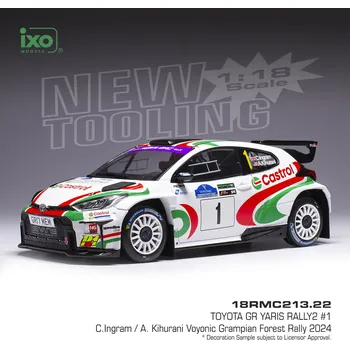 autíčko Toyota GR Yaris Rally2 - Voyonic Grampian Forest Rally 2024 #1 Ingram - Kihurani 1:18 IXO
