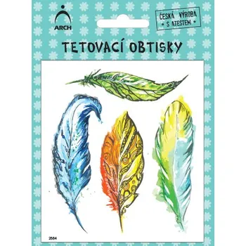 Odstranitelné tetování ARCH Dětské tetovací obtisky - pírka 02