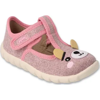 Dívčí bačkory BEFADO 627P002 dívčí bačkorky SZ růžové méďa 21 627P002_21