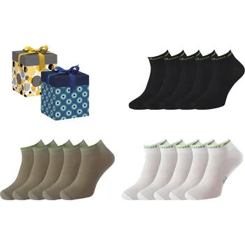 Dámské ponožky Dárkové balení 5 párů bambusových ponožek BAMB Béžové, EUR 39-42 (UK 6-8), Zvolte variantu dárkového balení: Mint kostkovaná