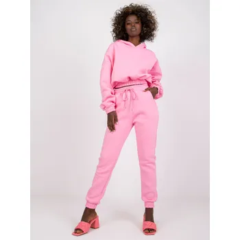 Růžová souprava crop mikiny a tepláků EM-KMPL-447.31-pink Velikost: L/XL