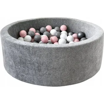 Suchý bazén Suchý bazén s míčky Velvet 30x90 Šedý + 250 míčků - HOTOVÝ MIX.