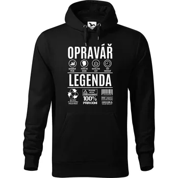 Pánská mikina DOBRÝ TRIKO Pánská mikina s potiskem Opravář legenda Velikost pánské mikiny: 5XL, Barva: Černá
