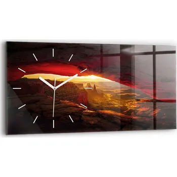 Hodiny Horizontální Foto Hodiny Skleněné Nástěnné Do Obýváku Velký Kaňon Arizona 60x30 cm