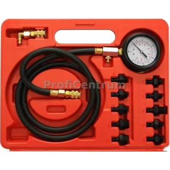 Autoelektronika TESTER TLAKU OLEJE S ADAPTÉRY 12 DÍLŮ, 0-10 BAR / 0-140 PSI
