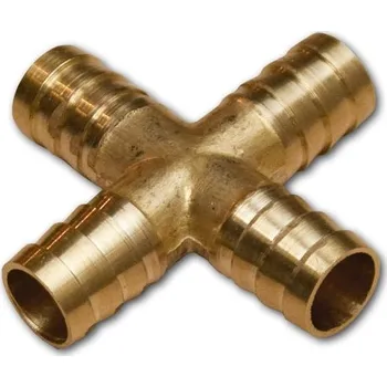 MOSAZNÝ ČTYŘCESTNÝ ROZDĚLOVAČ / SPOJKA NA HADICI fi 6 mm SE1-2K06