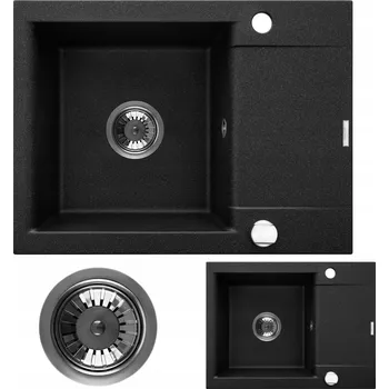 Granitový dřez Jednokomorový granitový dřez INVENA černý