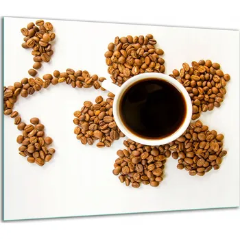 Obraz SKLENĚNÁ OCHRANNÁ DESKA NA SPORÁK 60x52 KÁVA