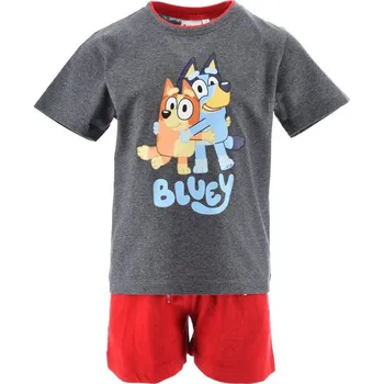 Chlapecké pyžamo Červeno-šedé dětské krátké pyžamo Bluey Velikost: 104