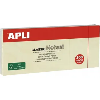 Samolepící bloček Samolepicí bloček "CLASSIC", žlutá, 38 x 51 mm, 100 listů, APLI 10977