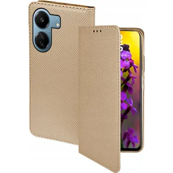 Pouzdro na mobilní telefon Pouzdro s klopou RCBR pro Poco C65 4G / Redmi 13C 4G SMART MAGNET zlaté