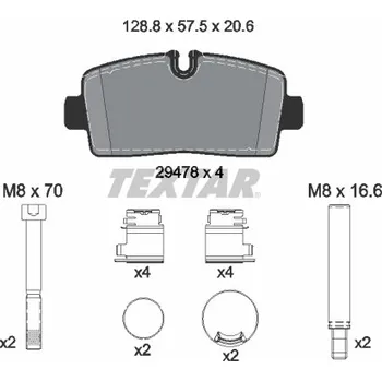 Brzdový systém Brzdové destičky Iveco 29478 zadní Iveco 42579529