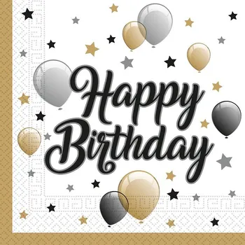 Balónek Procos Uborusky papírové HB balónky zlato/stříbrné 33x33 cm 20 ks