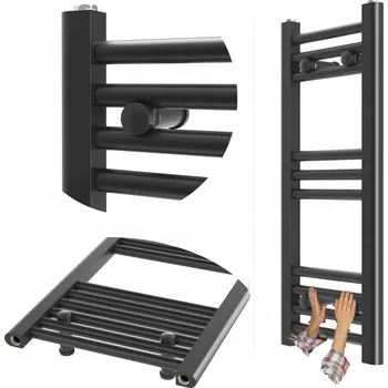 Radiátor Koupelnový radiátor vodní Granitan 211 W 300 x 700 mm černý