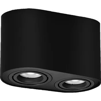 Černé stropní výklopné svítidlo Kobald kulaté pro žárovku 2x GU10 - Rabalux - 2051 - 2051