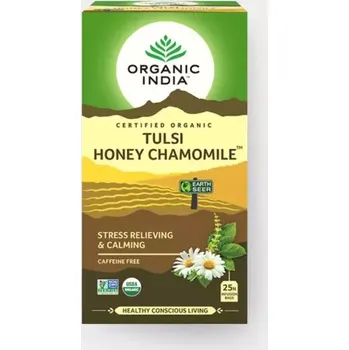 Bylinná léčivá mast Ecce Vita ORGANIC INDIA Tulsi med a heřmánek - BIO čaj