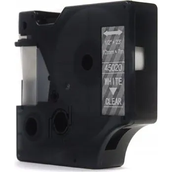 Pásek do tiskárny PÁSKA DYMO D1 BÍLÁ NA PRŮHLEDNÉ 12MM X 7M