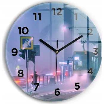 Hodiny Nástěnné hodiny Wallfluente fialové 30 cm