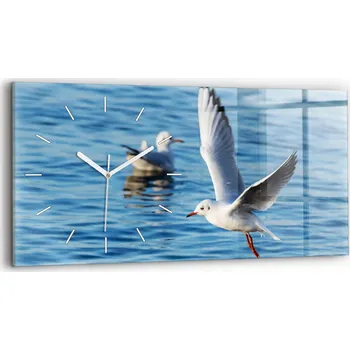 Hodiny Moderní skleněné nástěnné hodiny s potiskem horizontální 60x30 cm Rackové v Gdyni